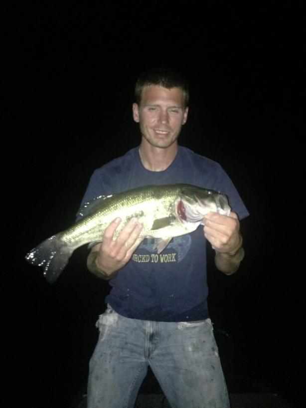 My fishing buddy Cory with a nice night chunk. 