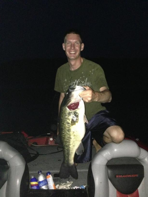 My friend Garrett's 8lb 10 oz monster he caught night fishing. He utilized his knoeldge of the area he was fishing to maximize his chances. That's what I call success!!